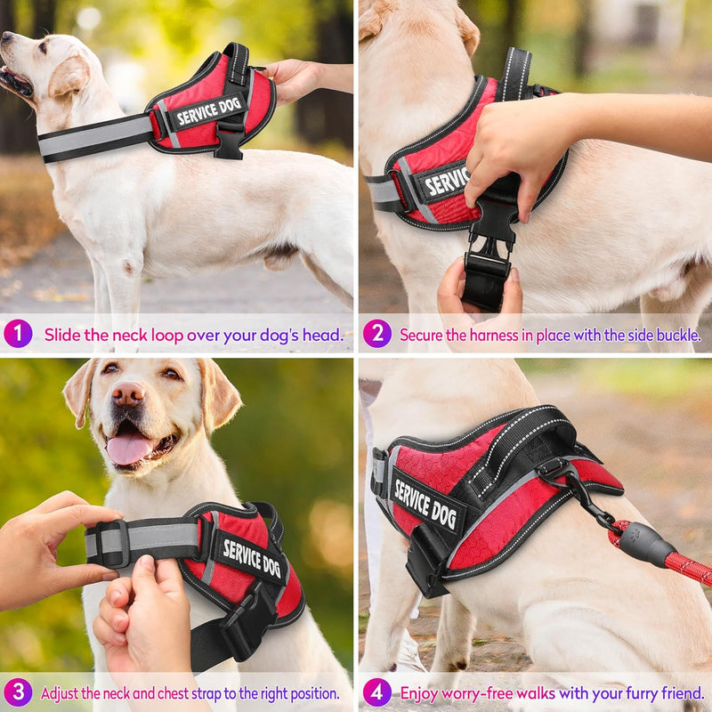 barkOufitters Service Dog Vest Harness and 5 Sizes (Red, S, 23" - 28" Girth)