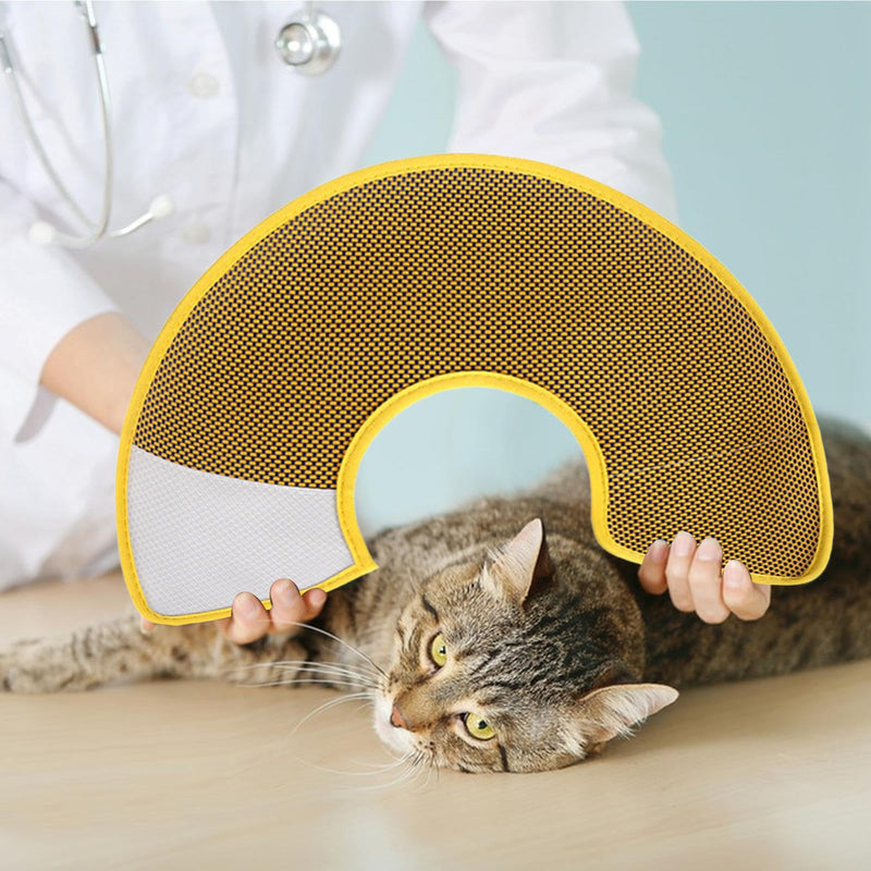 Cat Cone Collar - Adjustable Recovery Collar, Pet Neck Protector | Breathable Woven Cooling Design Soft Comfortable Fit, Ideal for Healing Stop Licking Cats Kitten, multicolored, S, See description