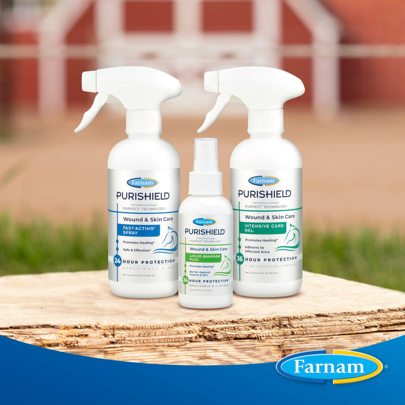 Farnam Purishield Wound and Skin Care Liquid Bandage Plus, Promotes Healing* and Provides 24-Hour Barrier* for Horses, Dogs, Cats & Livestock