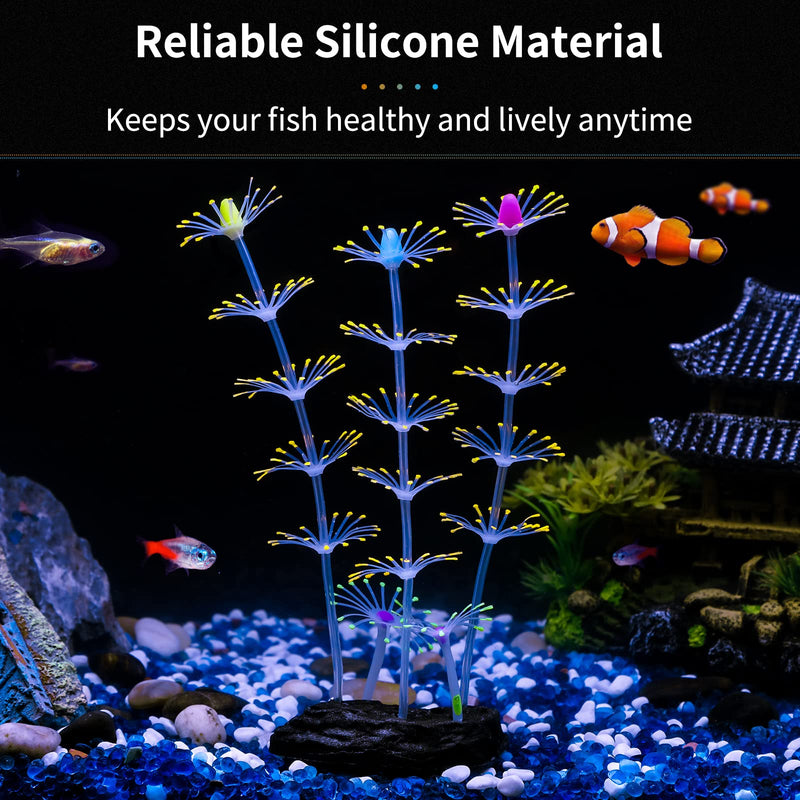 Uniclife Strip Coral Plant Ornament Glowing Effect Silicone Artificial Decoration for Fish Tank, Aquarium Landscape - Orange - PawsPlanet Australia