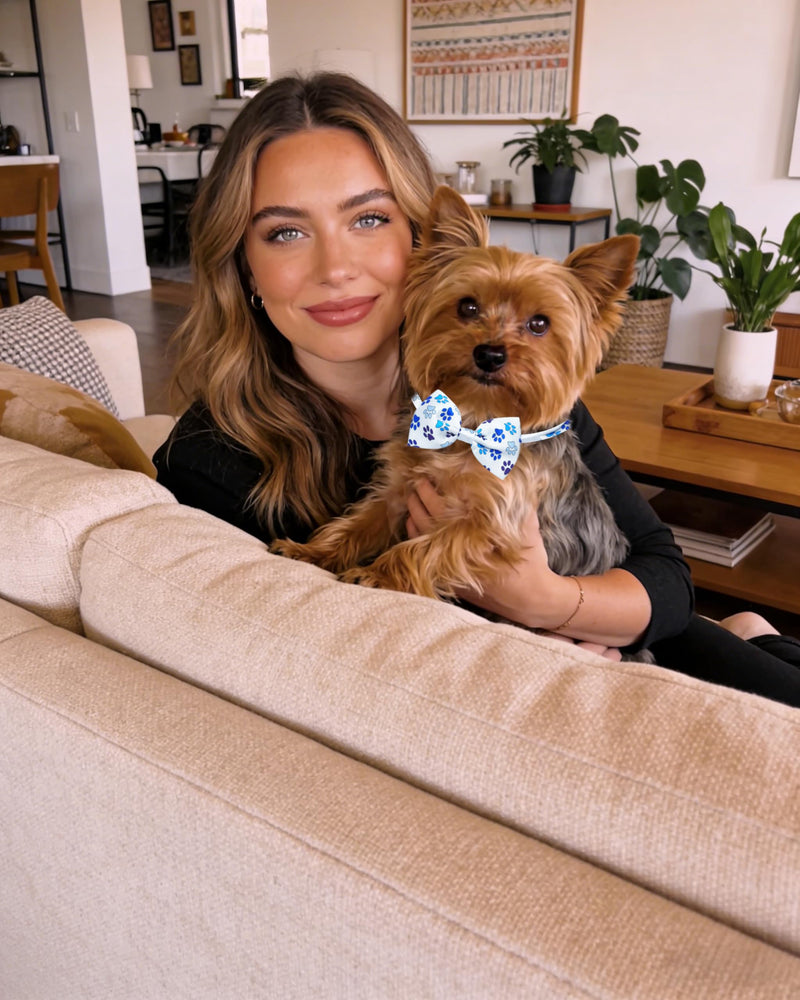 PET SHOW 30 Pack Small Dog Collar Bow Ties Bulk Puppy Paw Bone Adjustable Bowties for Large Medium Dogs Cats Bowknots Pet Grooming Accessories (Small) Paw Bowties S/M - PawsPlanet Australia