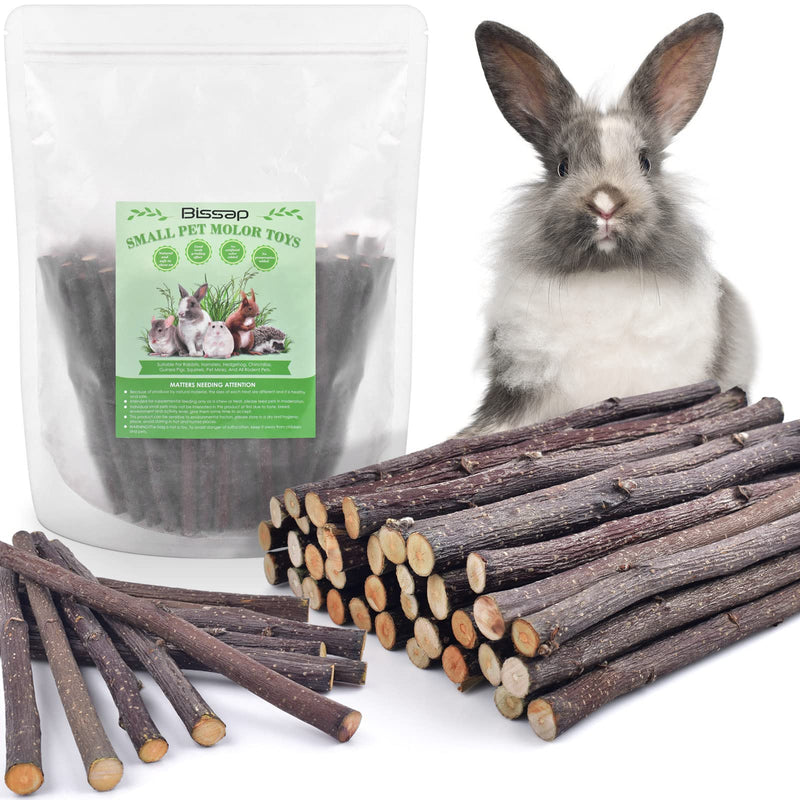 Bissap 230g/8.1oz Apple Sticks for Rabbits, Natural Bunny Chew Toys and Treats for Chinchilla Guinea Pig Hamster Gerbil Small Animals Pet Apple Wood Stick Toys Teeth Grinding 8 Ounce (Pack of 1)