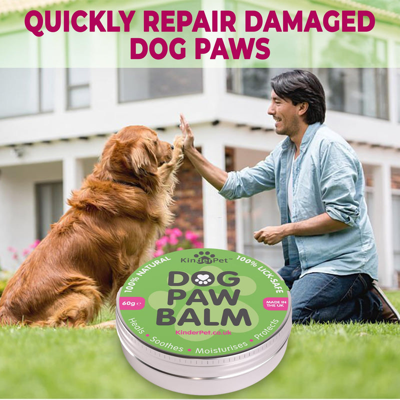 Dog Paw Balm Heal Soothe Moisturise Protect Cracked Dry Damaged Paws Lick-Safe 100% Organic All Natural Ingredients Made in the UK 60g - PawsPlanet Australia