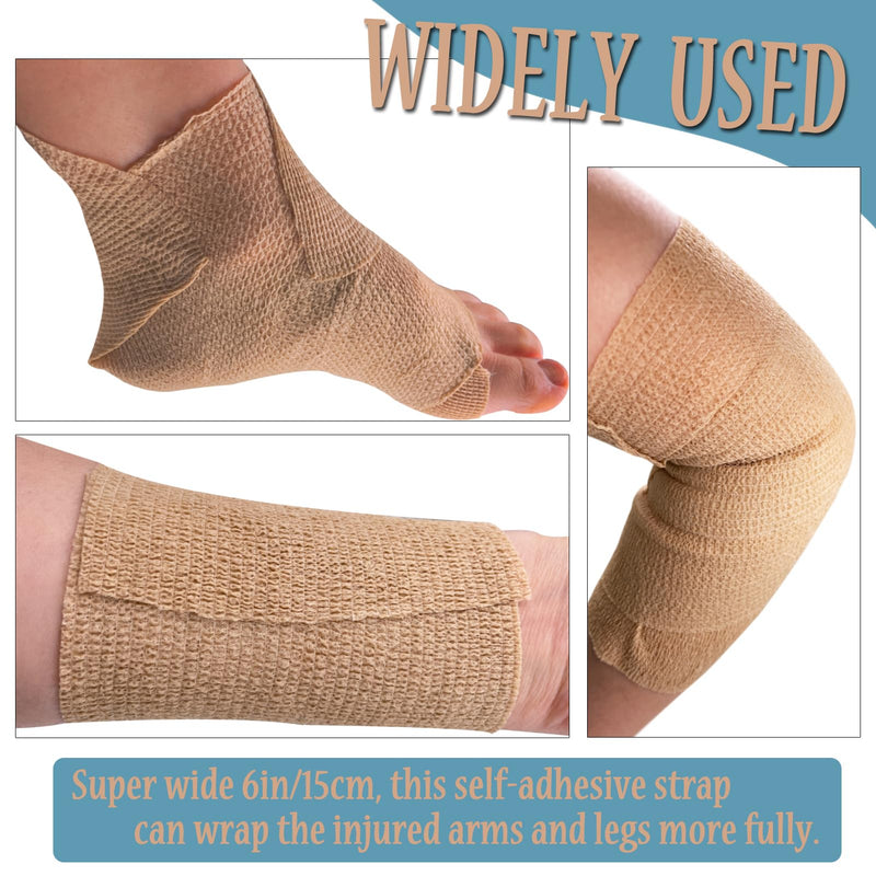 6 inch x 5 Yards 8 Pack Horse Wraps, Self Adhesive Large Bandages Wrap, Self Stick Elastic Athletic Tape, Self Adherent Medical Bandage Wrap, Stretch Cohesive Bandage Wrap 6 In - 8 Rolls