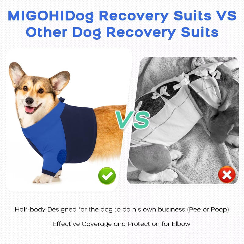 MIGOHI Dog Recovery Suits,Dog Surgery Recovery Sleeve for Front Legs,Female and Male Dog Recovery Suit,Dog Cone Alternative After Surgery,Dog Leg Sleeve to Stop Licking,Dog Wound Care,Blue,3XL Blue XXX-Large - PawsPlanet Australia