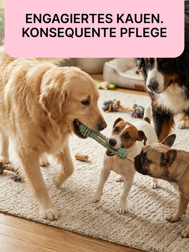 Dog Toothbrushes Toy 2-in-1 - Chew Toy for Teeth Cleaning & Gum Massage - Interactive Dental Care for Dogs - Robust & Durable for Daily Dental Care single head toothbrush