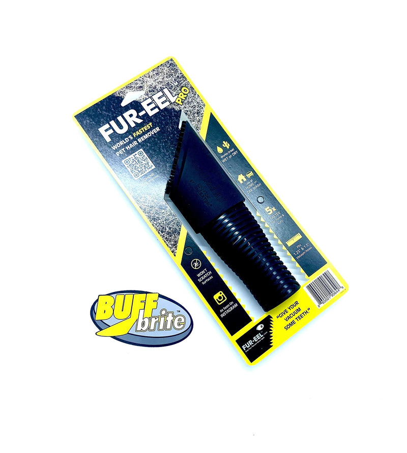 Buff Brite Pet Grooming Tool Fur-EEL FANG PRO Cat & Dog Hair Remover, Black Fang & Fur-EEL PRO Attachment - PawsPlanet Australia