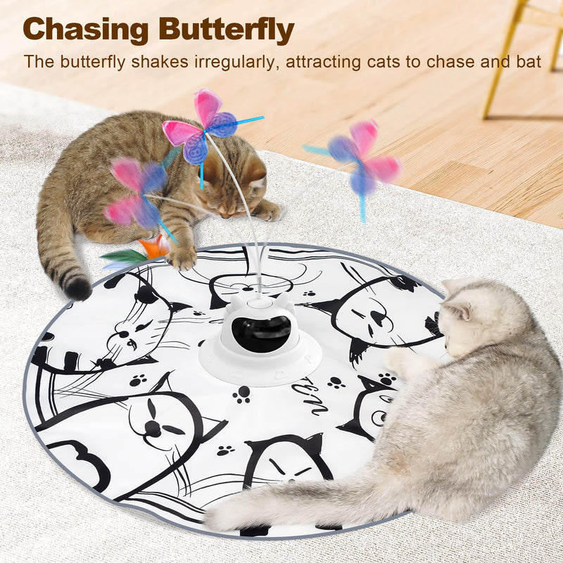 Cat Toys Interactive Rechargeable 2in1 Hide and Seek, Spinning Butterfly, Moving Feather Automatic Kitten Toys for Indoor Cat Exercise Chasing for All Ages Cats Meow - PawsPlanet Australia