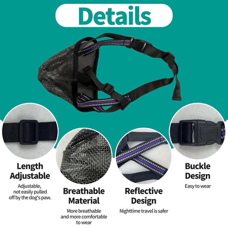 Dog Muzzle - Soft Mesh Muzzle for Small Medium Large Dogs Labrador German Shepherd - Adjustable Puppy Muzzles for Scavenging Biting Licking and Chewing - Allows Panting and Drinking (M) Black - PawsPlanet Australia