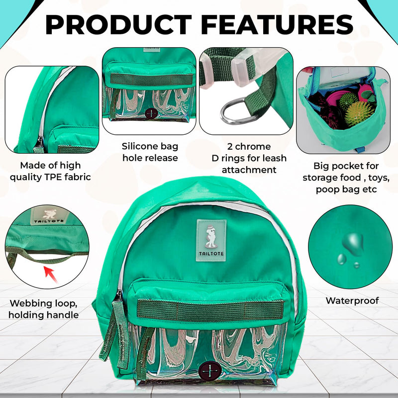 Dog Hiking Backpack Harness Lightweight, Adjustable, and Water-Resistant Pet Poopbag Holder for Outdoor Adventures,Puppy School or Everyday Walks (Medium) Medium - PawsPlanet Australia