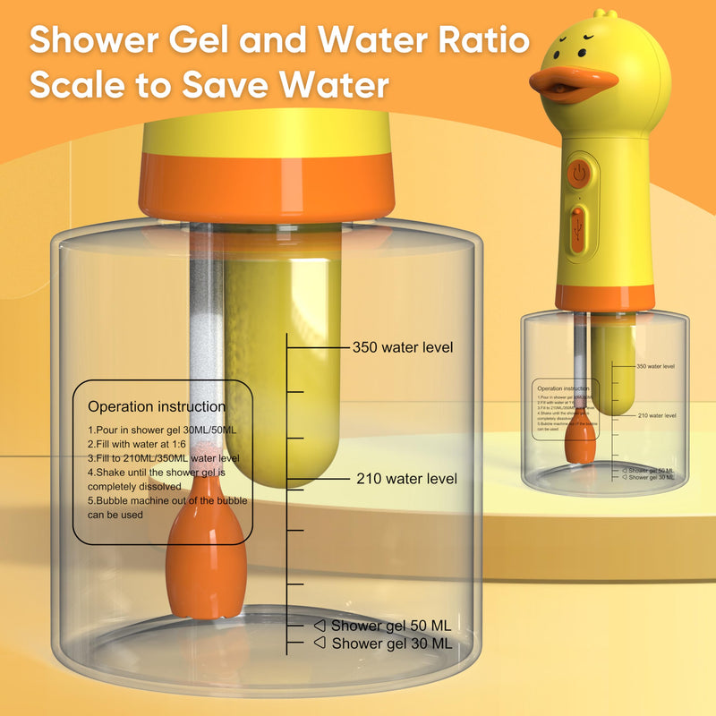 Electric Dog Shampoo Dispenser Dog Shampoo Sprayer Duck Shampoo Foamer for Pet, Foaming Soap Dispenser for Bathtub, Kitchen Sink Cleaning - PawsPlanet Australia