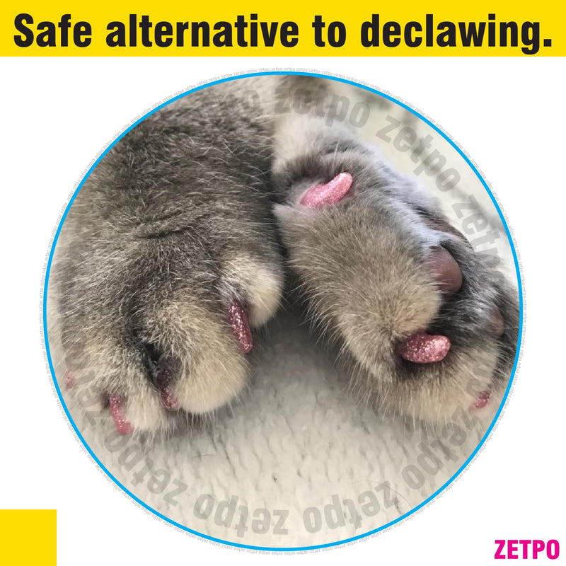 zetpo Glitter Cat Nail Caps | Cat Claw Covers | with Adhesives and Applicators (16x Glitter | 160 pcs, XS) 16x Glitter | 160 Pcs - PawsPlanet Australia