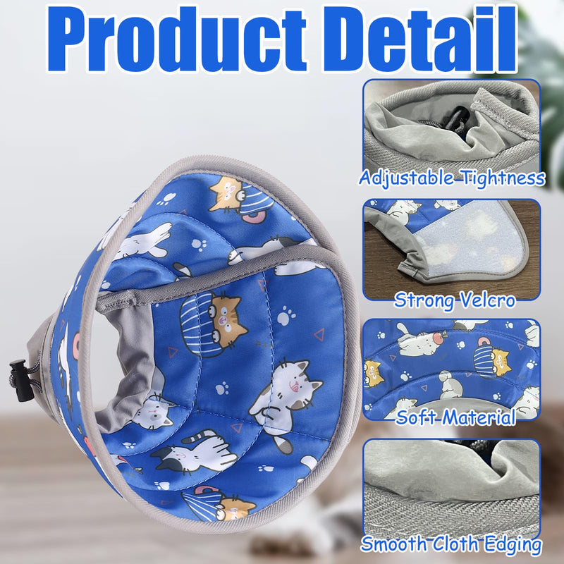 Cat Cone Collar Soft,Adjustable Cat Recovery Collars to Stop Licking After Surgery,Elizabethan Collar for Pet Kitten Puppy