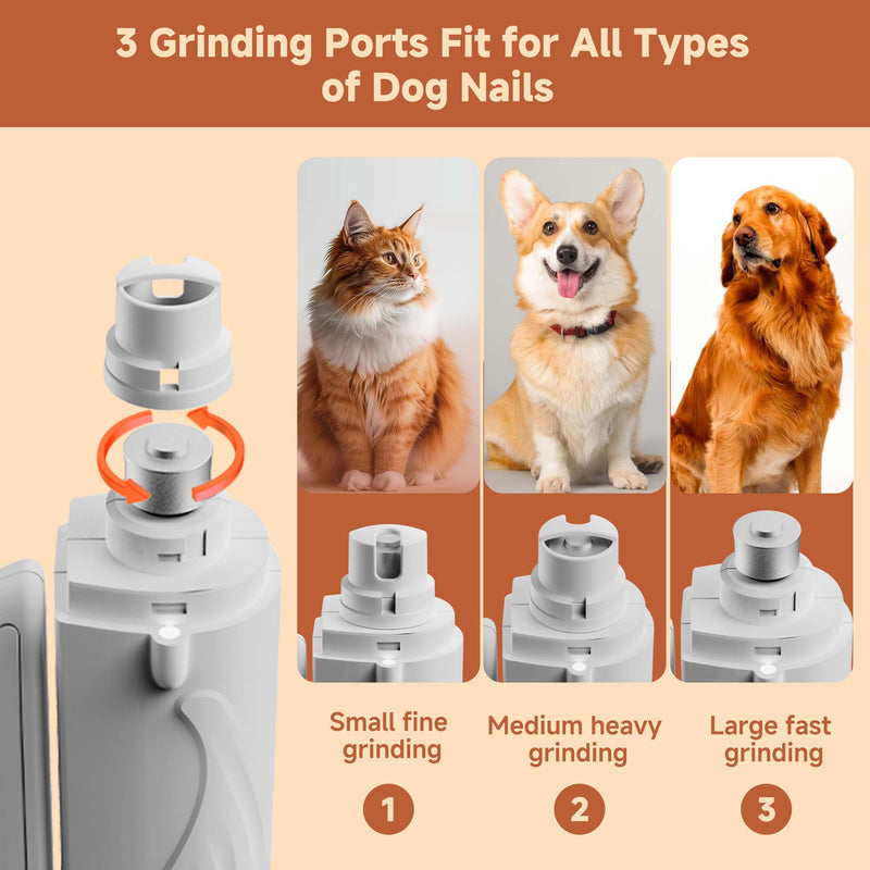 2-in-1 Dog Nail Clippers with Lights 2 LED & Dog Nail Grinder Quiet, Dog Nail Trimmers, USB Rechargeable and Splash Guard, Pet Nail Grinder for Small, Medium, and Large Dogs & Cats - PawsPlanet Australia