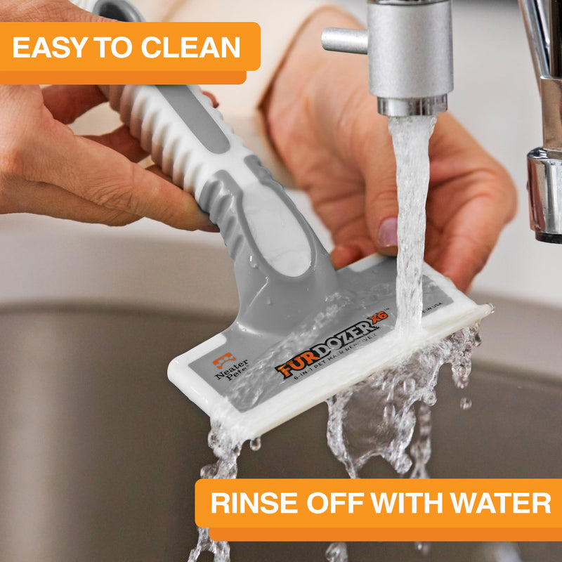 FurDozer X6 Pet Hair Remover & Auto Detailing Tool - Cat & Dog Hair Remover for Carpets, Car Interiors, Couches, Bedding, & Furniture - Reusable Pet Hair Removal Tool for Cat and Dog Fur & Lint, Grey Gray - PawsPlanet Australia