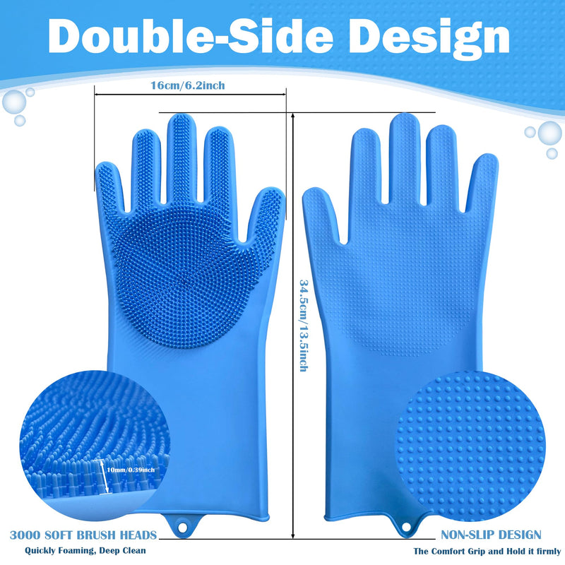 Pet grooming gloves,Dog washing gloves with High-Density Teeth with Five Finger Design to bathing and Massage for Dog Blue - PawsPlanet Australia