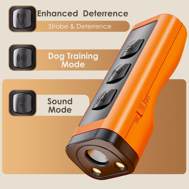 VUL Dog Bark Deterrent Devices 2 Pack,Anti Barking Device for Dogs(Own Or Neighbour'S Dog), Long Range Ultrasonic 50ft, Alternative to Painful Dog Training Collars and Bark Collars,Dogs Training Orange - PawsPlanet Australia