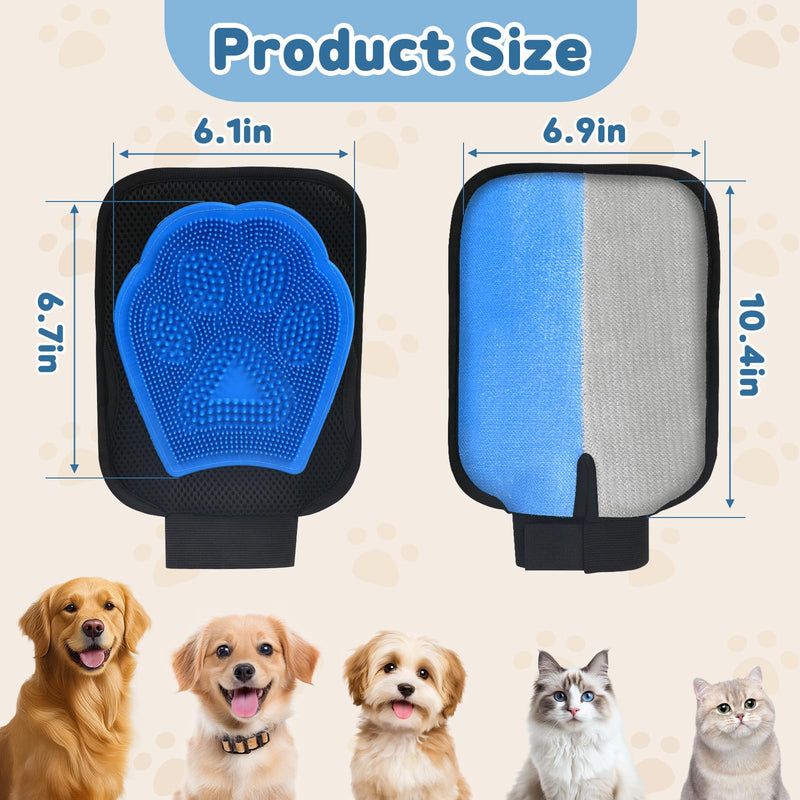 Electrostatic Pet Hair Remover Glove, 2 in 1 Double Sided Pet Hair Removal Glove for Cats & Dogs, Washable Reusable Pet Grooming Glove for Couch, Furniture, Carpet, Car Seat, Curtain (1 PCS)