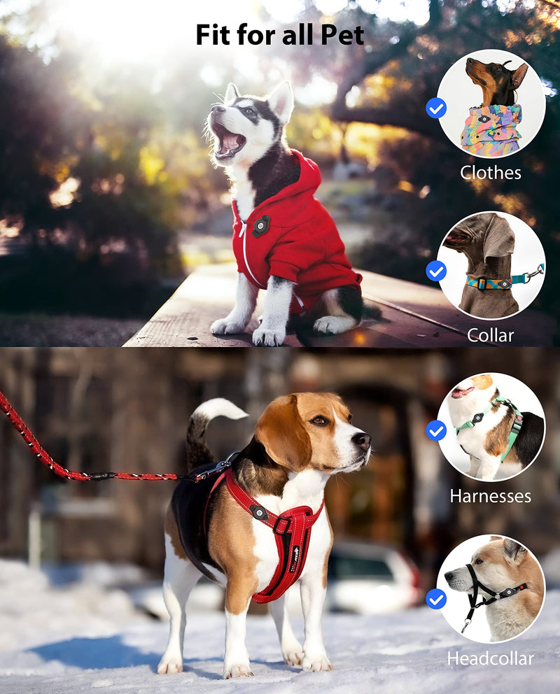 AirTag Holder Fit All Dog Collars Harness, Stouchi Innovative Style Protective AirTag Case with Pins Fixing Buckle for iPhone, AirTag Pet, Dog and Cat AirTag Mount Black-1 Pack - PawsPlanet Australia