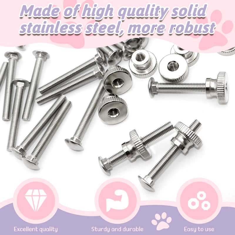 20 Sets Pet Carrier Replacement Fasteners - Heavy Duty Stainless Steel Bolts and Nuts for Kennel - Dog and Cat Replacement Parts, M540-R M5×40-R - PawsPlanet Australia