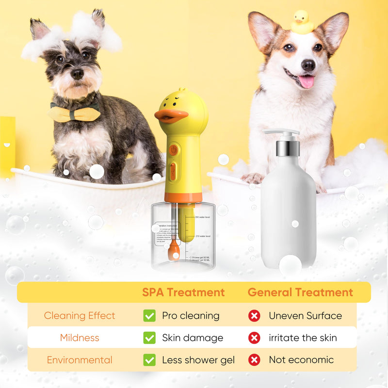 Electric Dog Shampoo Dispenser Dog Shampoo Sprayer Duck Shampoo Foamer for Pet, Foaming Soap Dispenser for Bathtub, Kitchen Sink Cleaning - PawsPlanet Australia