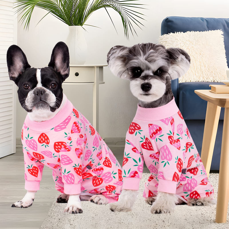 Dog Surgery Recovery Suit, Dog Onesie for Surgery Female Male Dogs, Dogs Pajamas Long Sleeve, Small Dogs Onesie, Abdominal Wound Bandages Surgical Suit, Cat Recovery Suit for Shedding Skin Disease Medium Strawberries - PawsPlanet Australia