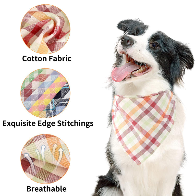 Segarty 30 Pack Triangle Plaid Bibs, 22.8"x15.7" Pet Scarf Washable Dog Bandanas Accessories Bulk for Small Medium Dogs Cats Large Puppy, Adjustable Reversible Boy Pets Birthday Kerchief Assorted_22.8"x15.7"_30PCS - PawsPlanet Australia