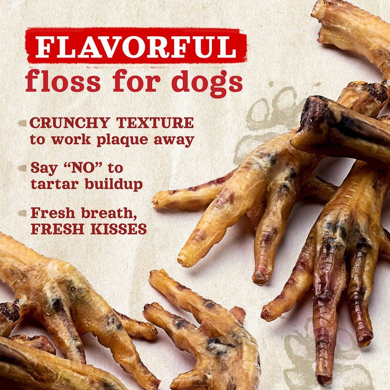 Natural Farm Nail-Free Chicken Feet Dog Treats (40 Pack), 100% Free-Range Air Dried Chicken Feet, No Nails, Fully Digestible, High Protein, Low Calorie, Joint Support, Single Ingredient 40 Count (Pack of 1)
