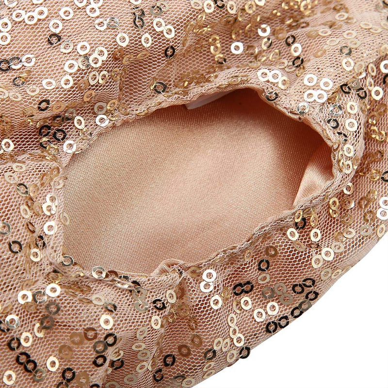 Small Dog Wedding Dress Walfront Rose Gold Sequined Princess Bubble Skirt (M)