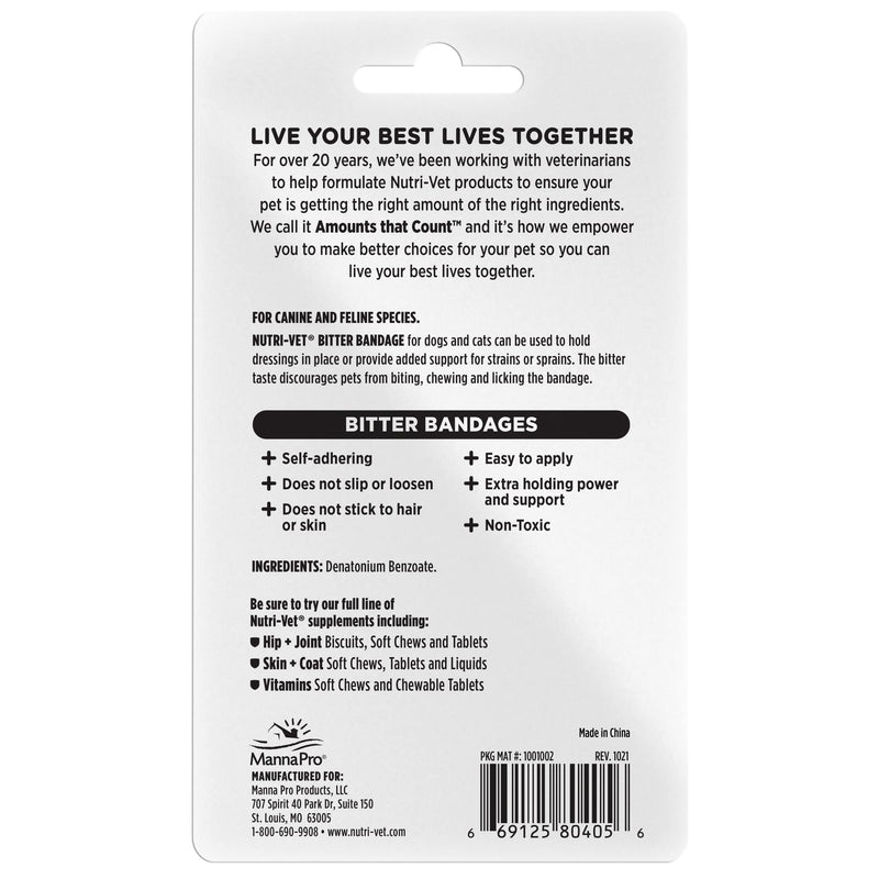 Nutri-Vet Bitter Bandage for Dogs and Cats - Help Prevent Chewing - 3 inches 3"