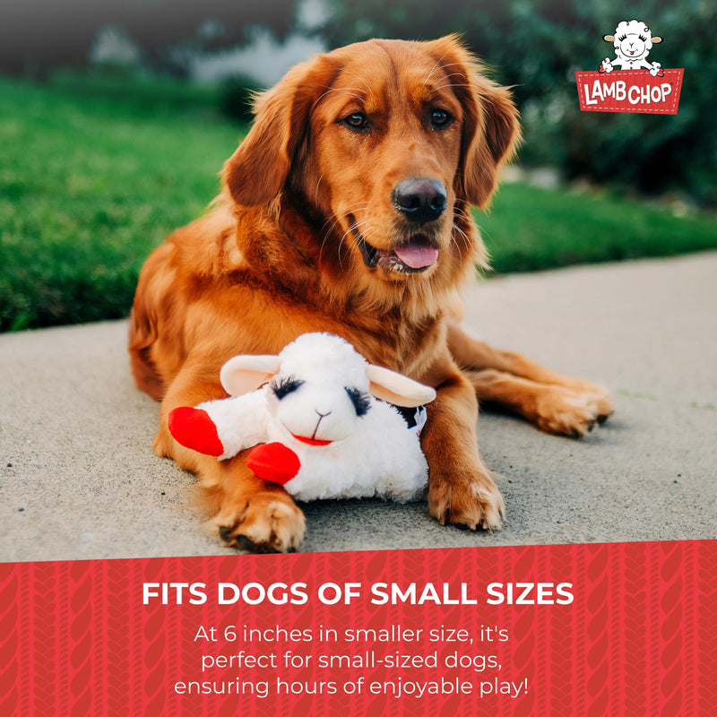 Multipet INTERNATIONAL 843140 Lambchop Plush Squeak Toy Mini for Pets, 6-Inch, White, small 6" - PawsPlanet Australia