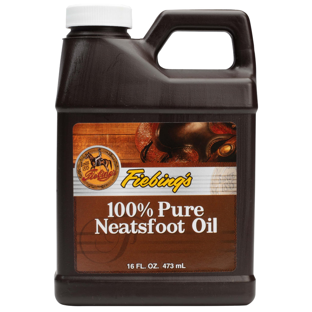 Fiebing's 100% Pure Neatsfoot Oil 16 oz - Leather Conditioner & Preservative with All Natural Animal Oil - Waterproof, Soften, Restore, & Strengthen Leathercraft Shoe, Boot, Belt, Saddle, Couch, Purse 16 Ounce (Pack of 1)