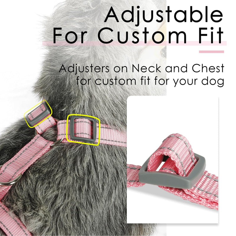 ThinkPet Reflective Breathable Soft Air Mesh No Pull Puppy Choke Free Over Head Vest Ventilation Harness for Puppy Small Medium Dogs and Cats(XS,Light Pink) X-Small (Pack of 1) Neon Pink - PawsPlanet Australia
