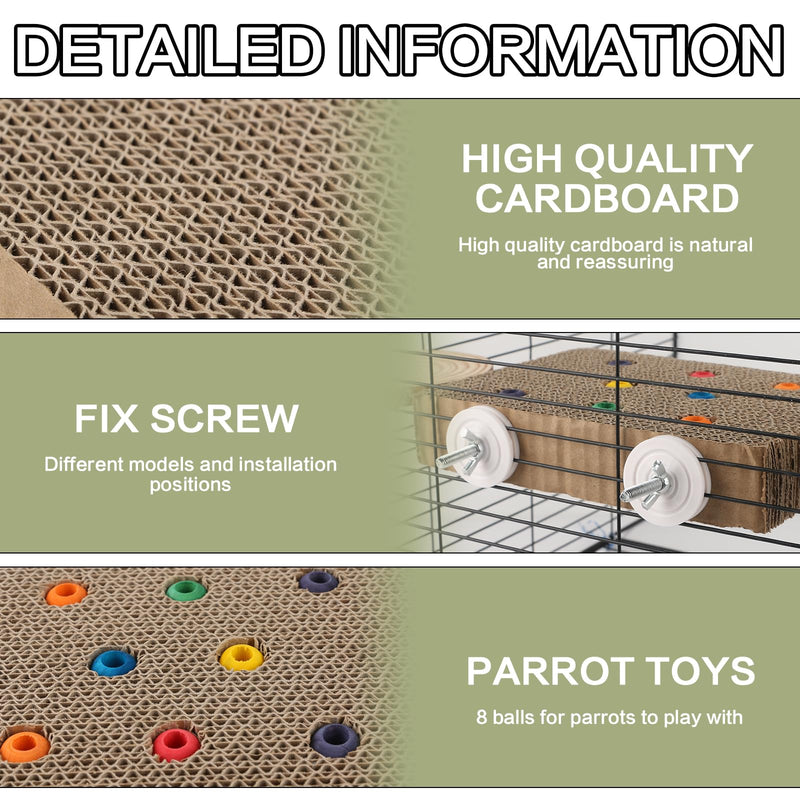 Bird Perch Stand Toy, 2PCS Parrot Cardboard Paw Grinding Platform Parakeet Chew Exercise Toy Cage Accessories Playground for Cockatiel Conure Parrotlet Lovebird Budgies Finches (2PCS Medium) 2PCS Medium - PawsPlanet Australia