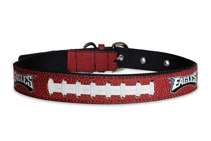 Pets First Tough Leather Pet Collar NFL Philadelphia Eagles Premium Dog Collar, Limited Edition, Size Medium. Best & Strongest Heavy-Duty Dog Collar!, Medium (16-20" Long & 1" Wide) (PHL-3081-MD) - PawsPlanet Australia