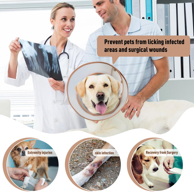 Soft Dog Cone Collar for Large Medium Small Dogs After Surgery, Adjustable Pet Recovery E-Collar, Elizabethan Collar for Dogs and Cats, Tan Medium - PawsPlanet Australia