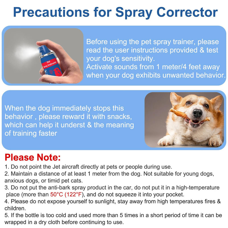 Dog Corrector Spray 70ml 2 Pack Pet Trainer Spray, Corrector Spray for Dog to Stops Barking, Jumping Up, Food Stealing, Dog Fights, Avoidance, Unwanted Dog Behaviour Blue-2 - PawsPlanet Australia