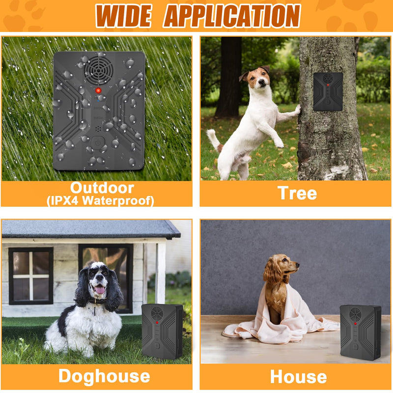 Dog Bark Deterrent Devices, Anti Barking Device for Dogs Long Range 50FT, 3 Modes Stop Dog Barking Devices, Rechargeable Bark Box, Ultrasonic Barking Deterrent Devices for Dog Training (Black) Black