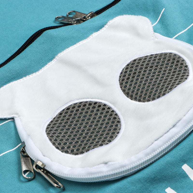 BOMBAXCEIBA Fleece pet Cat Small Day Pouch Hoodie Carrier Holder Carrying Sweatshirt Kangaroo Pocket X-Large Canyon Blue - PawsPlanet Australia