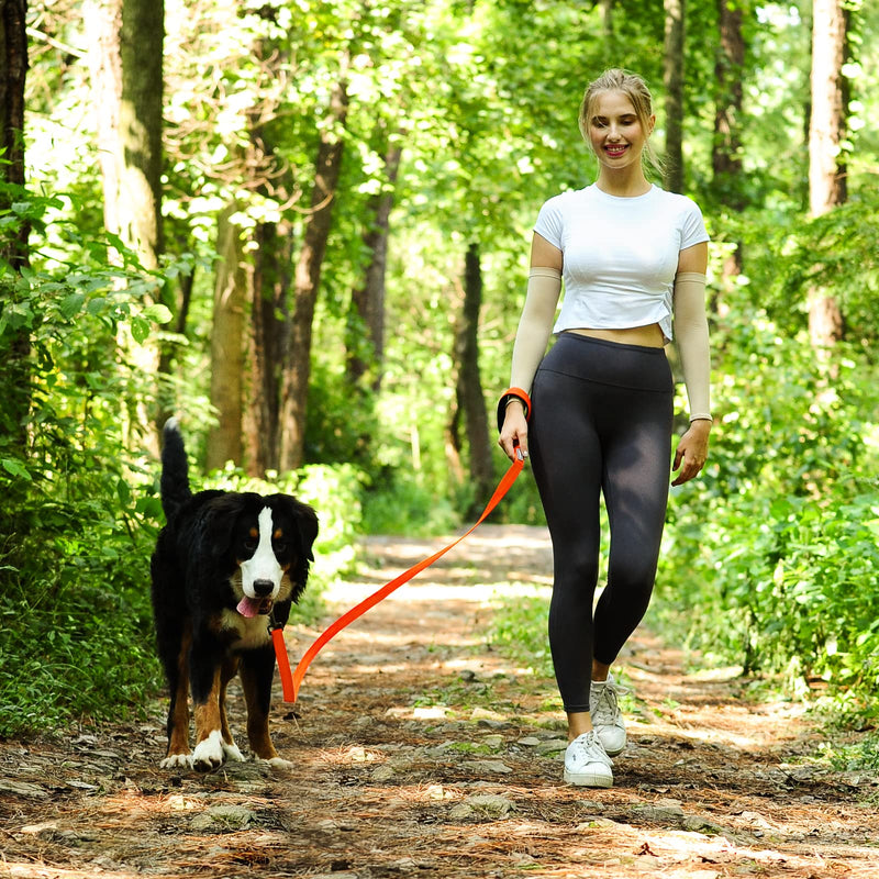 VIVAGLORY Dog Leash Dailyx Pet Leash with Soft Padded Handle for Training & Walking, Heavy Duty & Double Layer Nylon for Pet Puppy, 6ft x 1in, Orange Leash (6 ft. x 1 in.) - PawsPlanet Australia