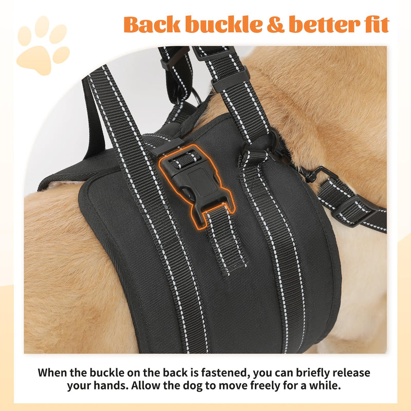 NOYAL Dog Lift Harness Sling - Adjustable Pet Carrier for Senior Dogs with Arthritis Joint Injuries, Emergency Support Rehabilitation Aid for Nail Trimming, Stairs Assistance Medium Black1 - PawsPlanet Australia