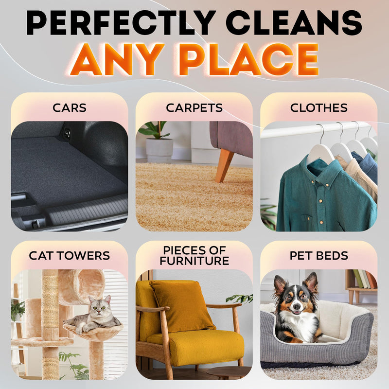 New 2025 Pet Hair Removal Tool - Dog and Cat Hair Remover for Clothes Couch Carpet and Car Detailing Auto Interior-Lint and Fur Cleaning Supplies for Furniture-Ergonomic and Anti-Slip Handle M Orange - PawsPlanet Australia