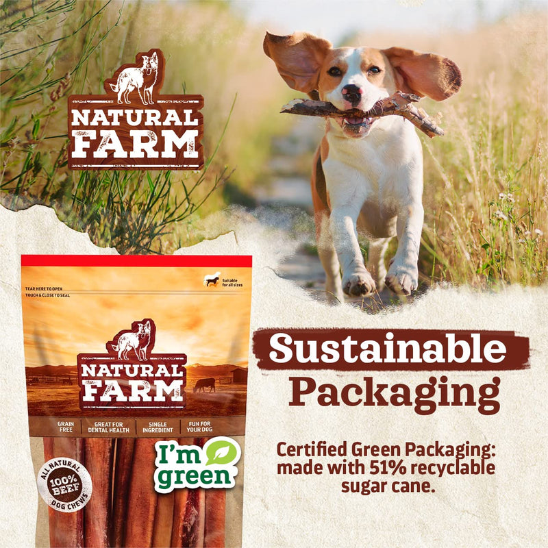 Natural Farm Gullet Sticks (6 Inch, 25 Pack), Grain-Free, Preservative-Free & Fully Digestible Beef Esophagus – Gentle Yet Effective Fun - Best for Light, Pups & Senior Chewers 6-inch 6 Inch (Pack of 25) - PawsPlanet Australia