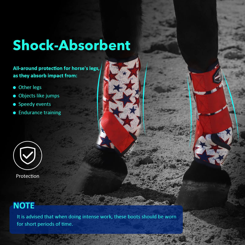 Harrison Howard Horse Sport Medicine Front Shock-Absorbing Boots All-Round Lower Limb Protection & Support Sport Boots Athletic Boots Perfect for Endurance Training and Performance Dream Star M Medium - PawsPlanet Australia