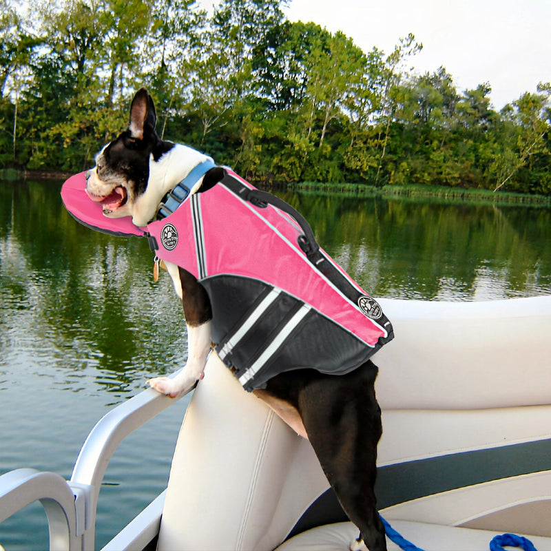 Mklhgty Dog Life Jacket, Reflective Dog Life Vest with Removable Neck Float High Buoyancy for Swimming and Boating, Ripstop Pet Safety Swimsuit Rescue Handle for Small Medium Large Dogs pink S(Chest Girth: 17"-25") - PawsPlanet Australia