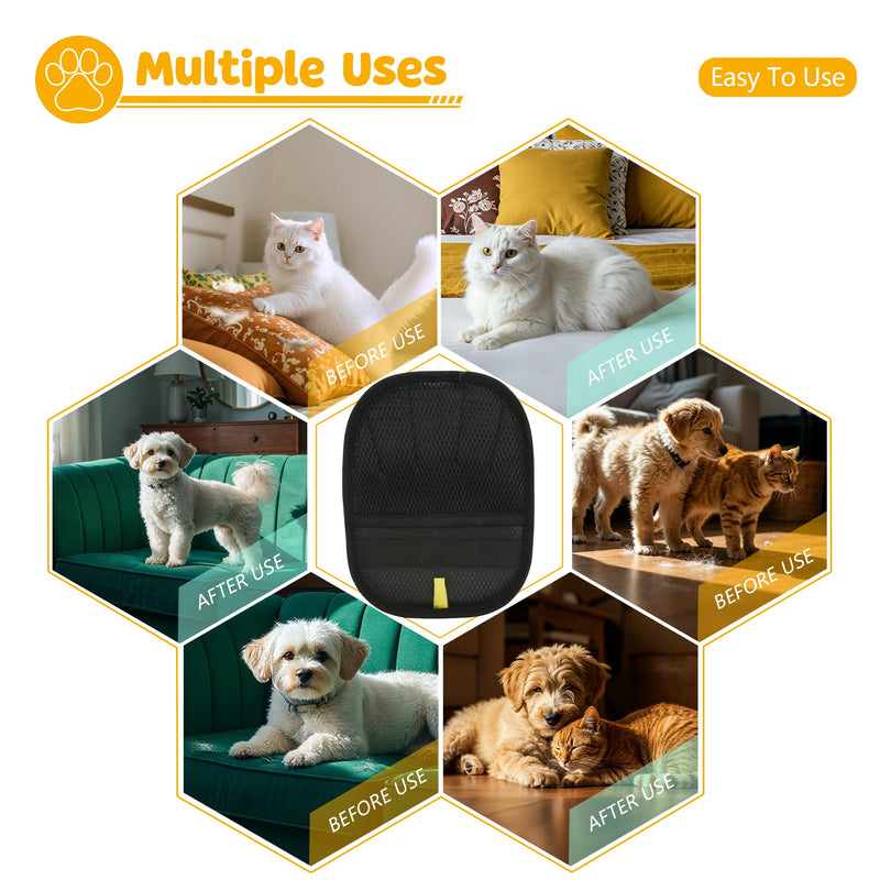 2025 Upgraded Pet Hair Remover Cat&Dog Grooming Tool Electrostatic Gloves Reusable Static-Powered Effortlessly Remove Fur from for laundry Clothes Furniture decor Car Seat Sofa Pet cooling mat bed (2) - PawsPlanet Australia