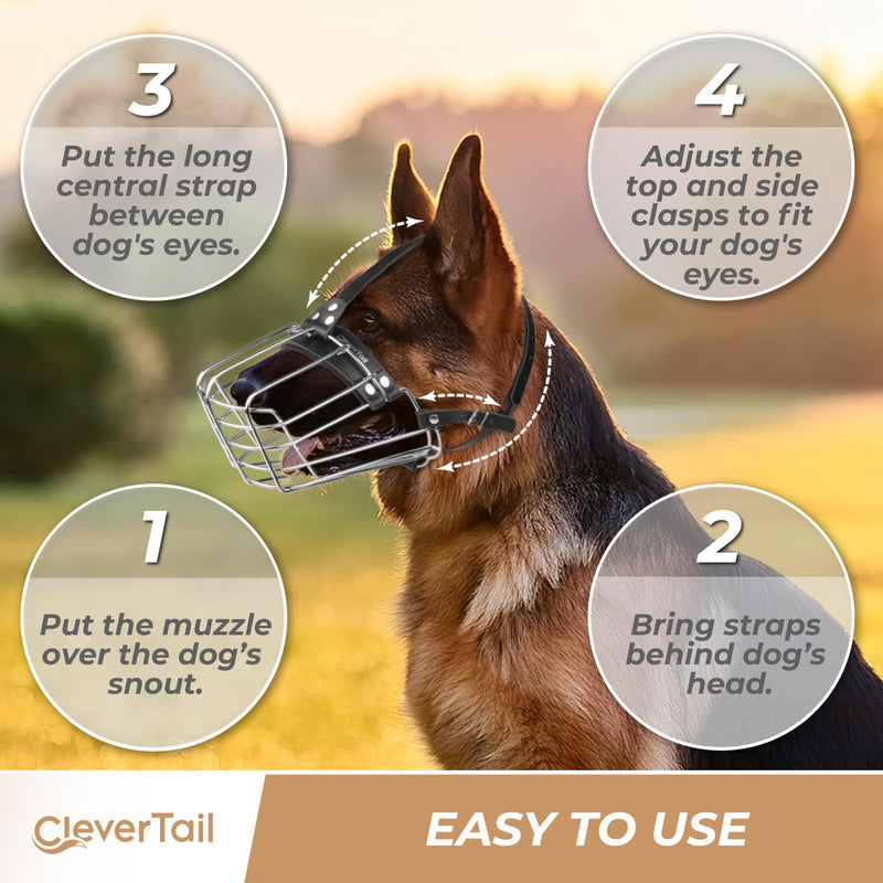 German Shepherd Muzzle for Large Sized Dog – Metal Dog Muzzle for German Shepherd – Steel Basket Muzzle for Large Dogs – Wire Cage Muzzle for Medium Dogs Husky, Belgian Malinois - PawsPlanet Australia