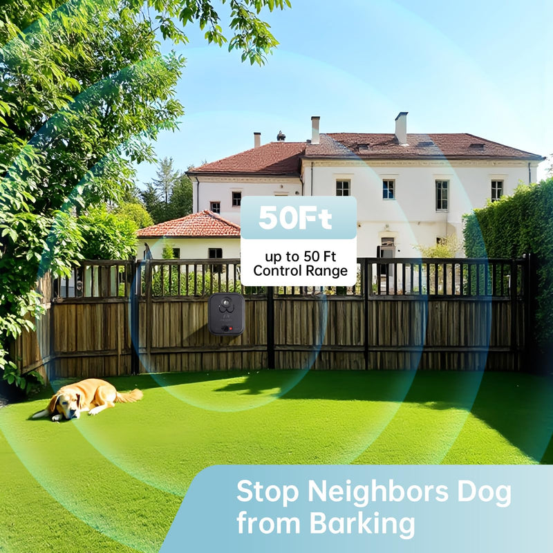 Ultrasonic Dog Bark Deterrent Device up to 50Ft Range, High-Frequency Anti-Barking Stopper for Dogs with 3 Modes, Indoor/Outdoor Control, Neighbor-Friendly Silencer Box - PawsPlanet Australia