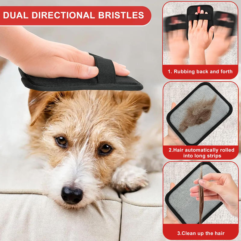 2 Pcs Pet Hair Removal Glovem, Electrostatic Cats and Dogs Pet Hair Removal Tool, Reusable Quick De-Shedding Gloves for Couch, Clothing, Carpet, Furniture, Car Seats - PawsPlanet Australia