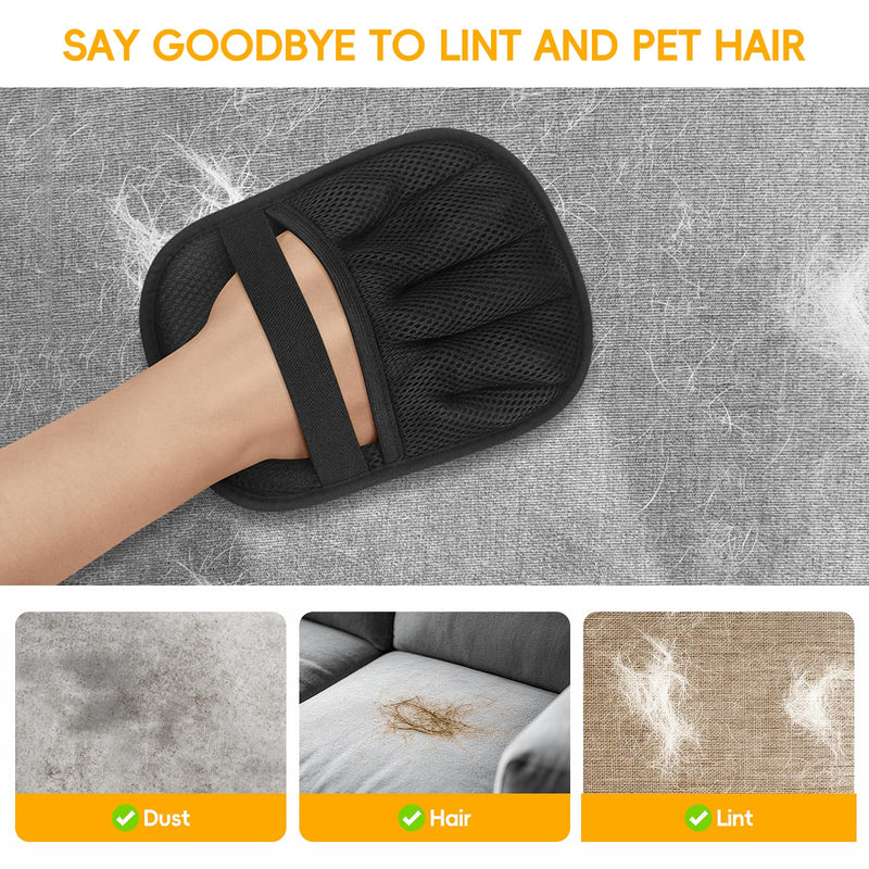 2 Pcs Pet Hair Removal Glove, Magic Brush Electrostatic Pet Hair Remover Glove, Reusable Dog Cat Hair Fur Remover Mitt, Pet Grooming Cleaning Gloves, Pet Hair Cleaner Removal Tool for Couch, Furniture - PawsPlanet Australia